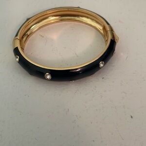 J Crew Hinged Enamel bracelet in Navy with rhinestones